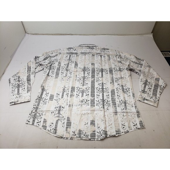 Deer Lady Mens Shirt Short Sleeve Collared Button Up Floral Print White Size XL - Picture 7 of 10